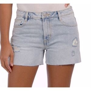 Avec Le Filles High Waisted Distressed Jean Cut Off Shorts Size 29